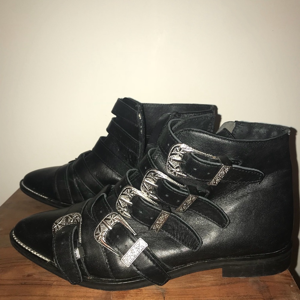 Topshop Ankle Boot with Silver Buckles.